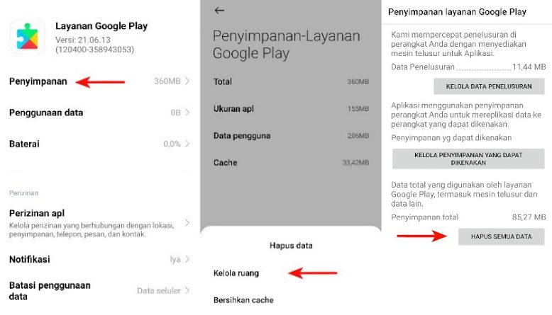 Hapus data Google Play Game