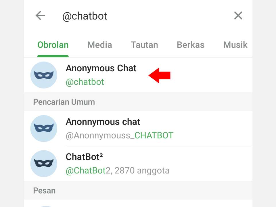 Di selain telegram anonymous chat teman cari Link Anonymous